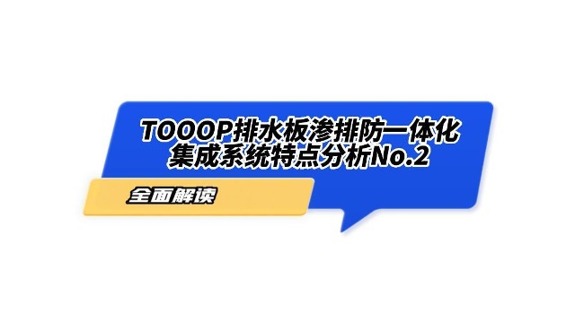 全面解析：TOOOP排水板渗排防一体化集成系统特点分析NO.2